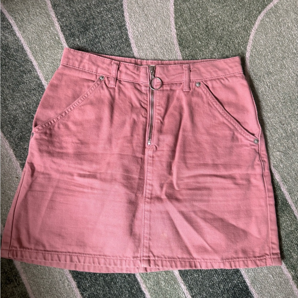 Pink Denim Skirt